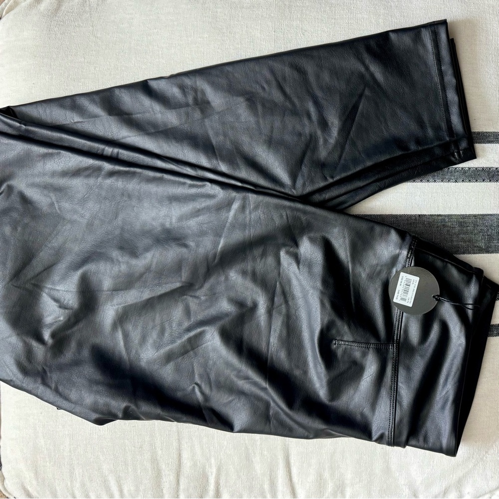 Offline by Aerie Black Faux Leather Leggings